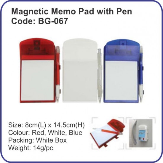 Magnetic memo pad with pen BG-067