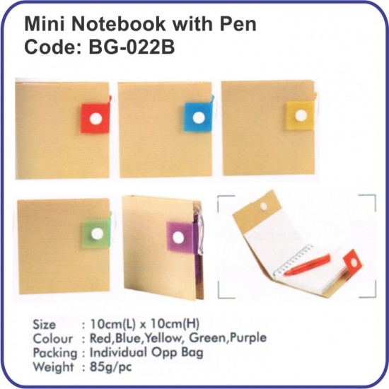 Mini notebook with pen BG-022B