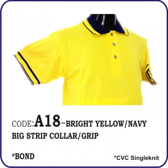 T-Shirt CVC A18 - Bright Yellow/Navy