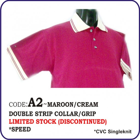 T-Shirt CVC A2 - Maroon/Cream