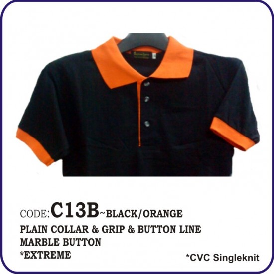 T-Shirt CVC C13B - Black/Orange