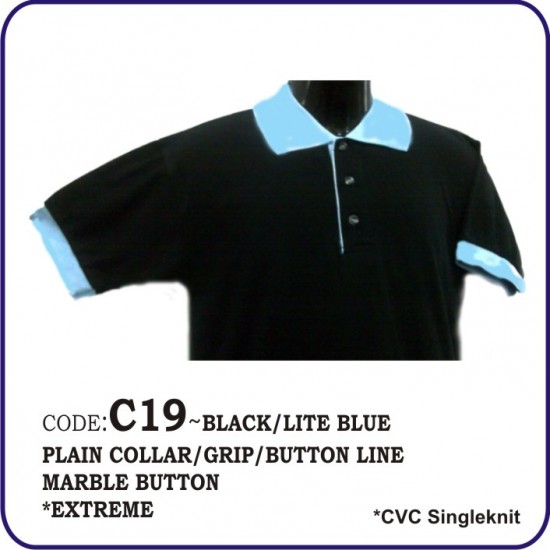 T-Shirt CVC C19 - Black/Lite Blue