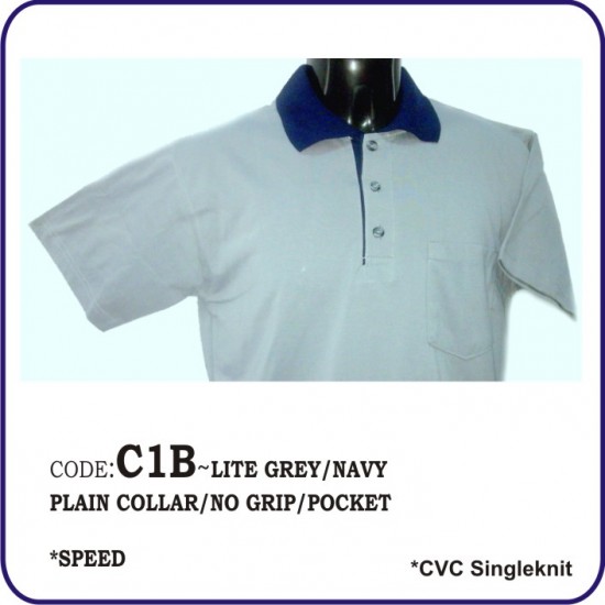 T-Shirt CVC C1B - Lite Grey/Navy