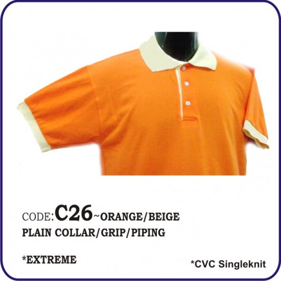 T-Shirt CVC C26 - Orange/Beige