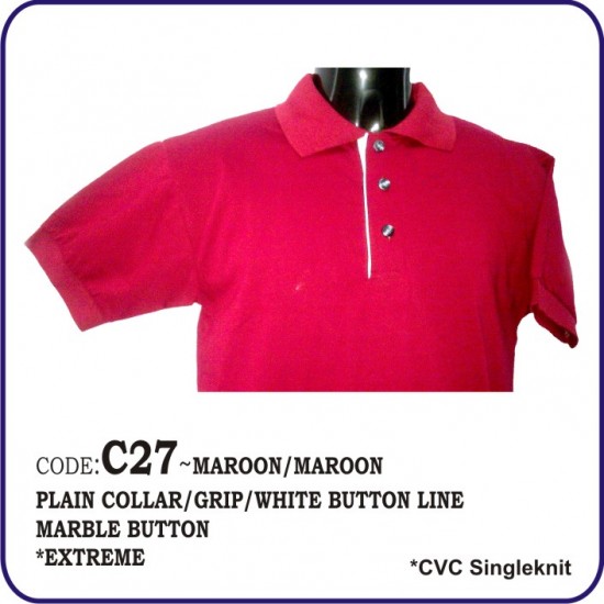 T-Shirt CVC C27 - Maroon/Maroon