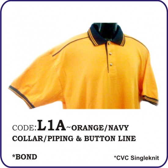 T-Shirt CVC L1A - Orange/Navy