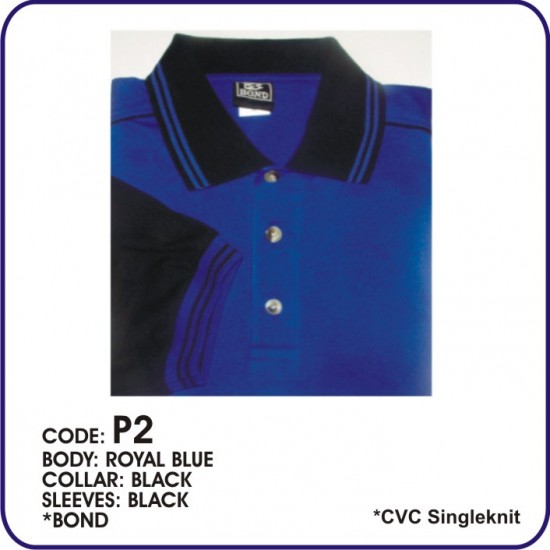 T-Shirt CVC P2 - Royal Blue/Black