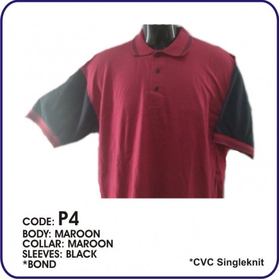 T-Shirt CVC P4 - Maroon/Black