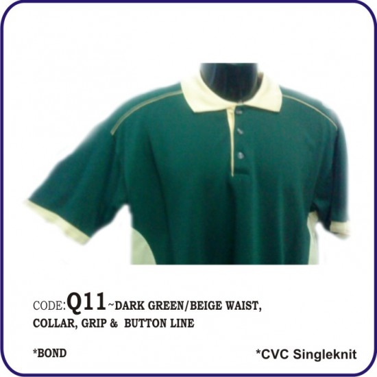 T-Shirt CVC Q11 - Dark Green/Beige