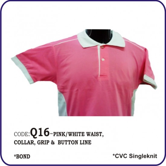 T-Shirt CVC Q16 - Pink/White