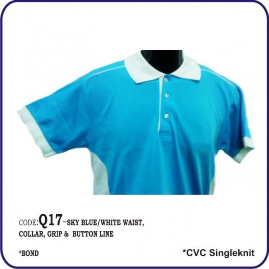 T-Shirt CVC Q17 - Skyblue/White