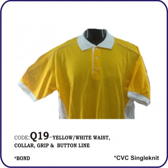 T-Shirt CVC Q19 - Yellow/White