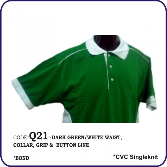 T-Shirt CVC Q21 - Dark Green/White