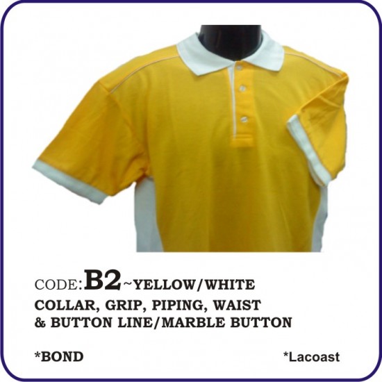 T-Shirt Lacoast B2 - Yellow/White